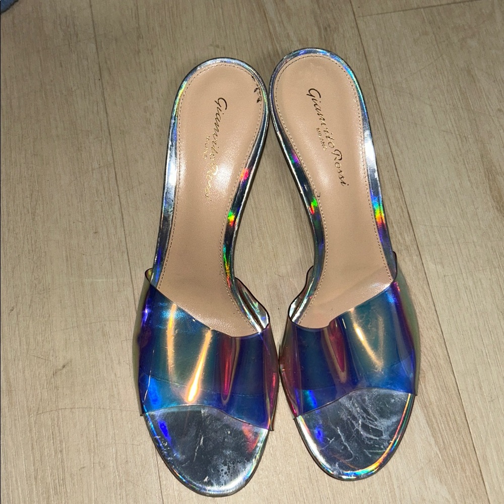 Gianvito Rossi Holographic PVC Mules